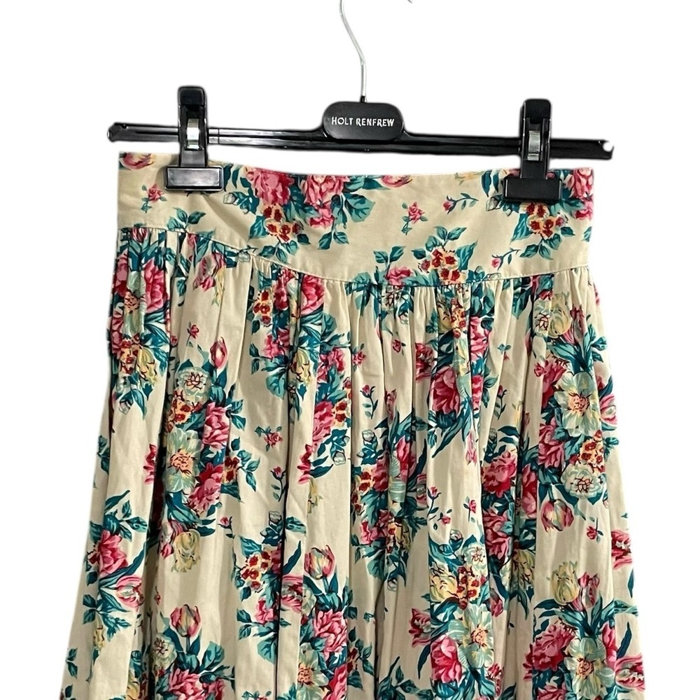 Kettle Creek Canvas Co. Cream Floral Midi Skirt Size 2 - Picture 2 of 5